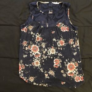 Blue and floral Maurice's top